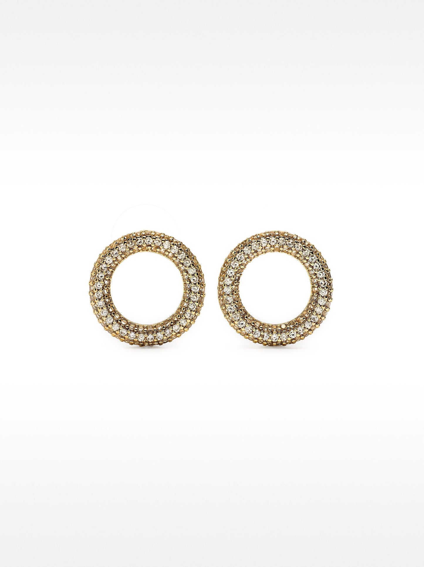 Round Earrings With Zirconia