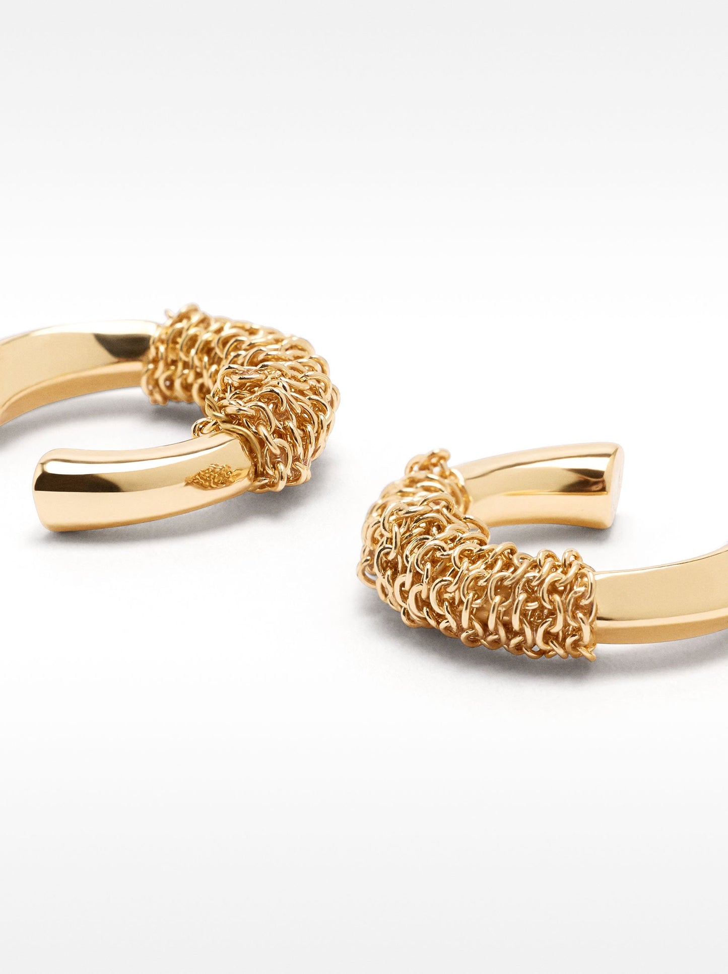 Open Hoop Earrings With Chain Links