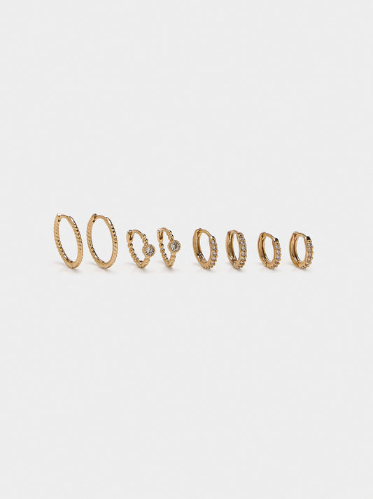 Set Of Hoop Earrings With Zirconia