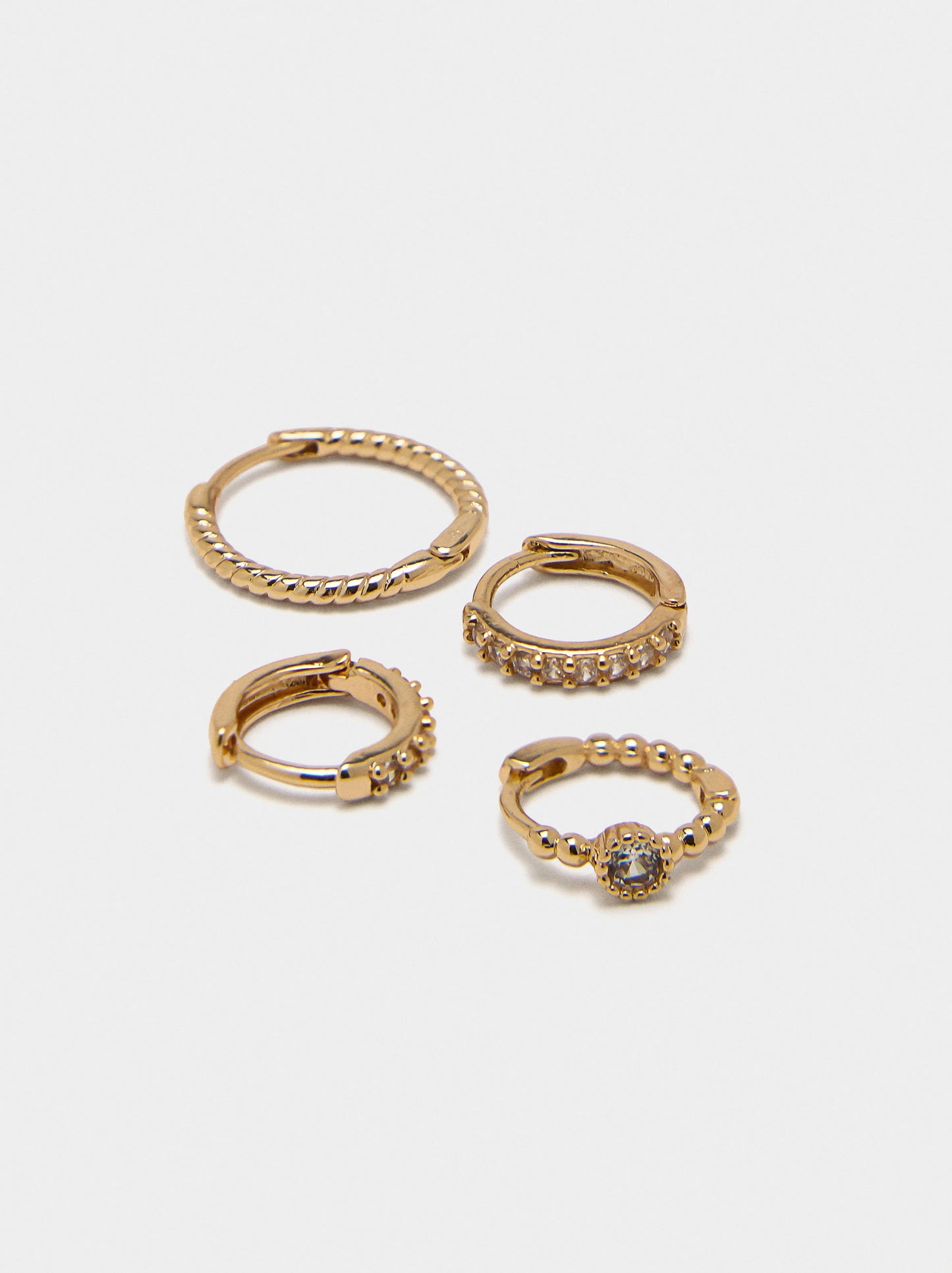 Set Of Hoop Earrings With Zirconia
