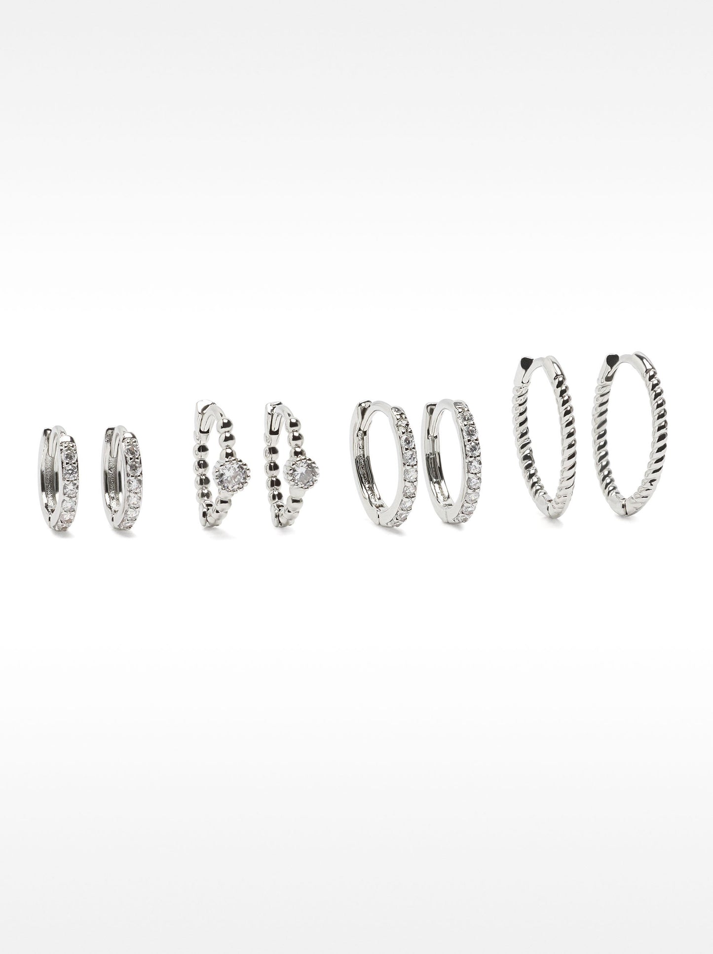 Hoop Earring Set With Zirconia