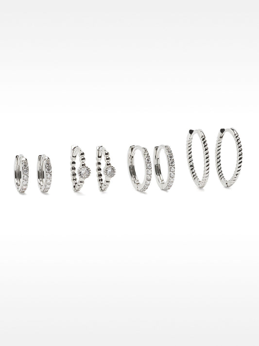 Hoop Earring Set With Zirconia