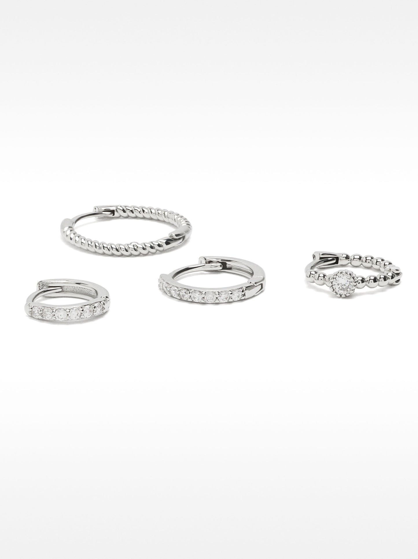 Hoop Earring Set With Zirconia