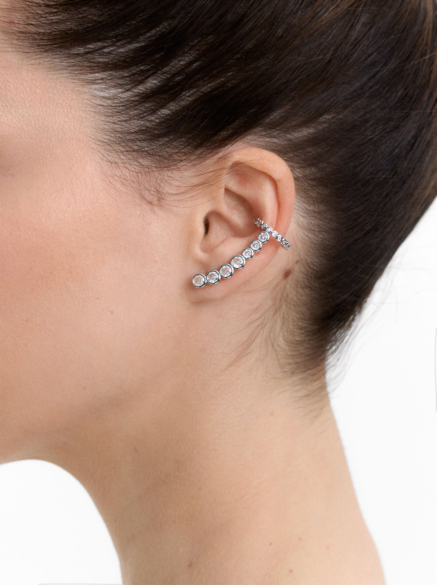 Earjacket Earrings With Zirconia