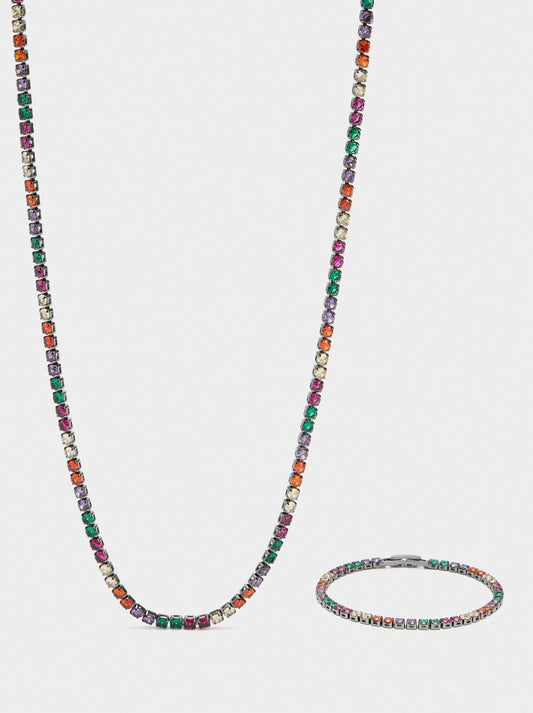 Necklace And Bracelet Set With Zirconia