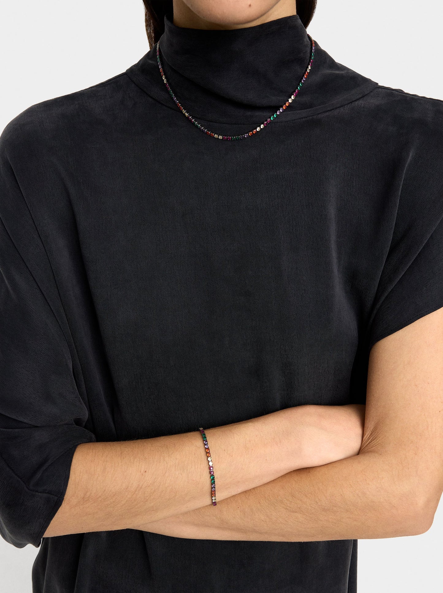 Necklace And Bracelet Set With Zirconia