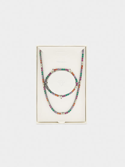 Necklace And Bracelet Set With Zirconia