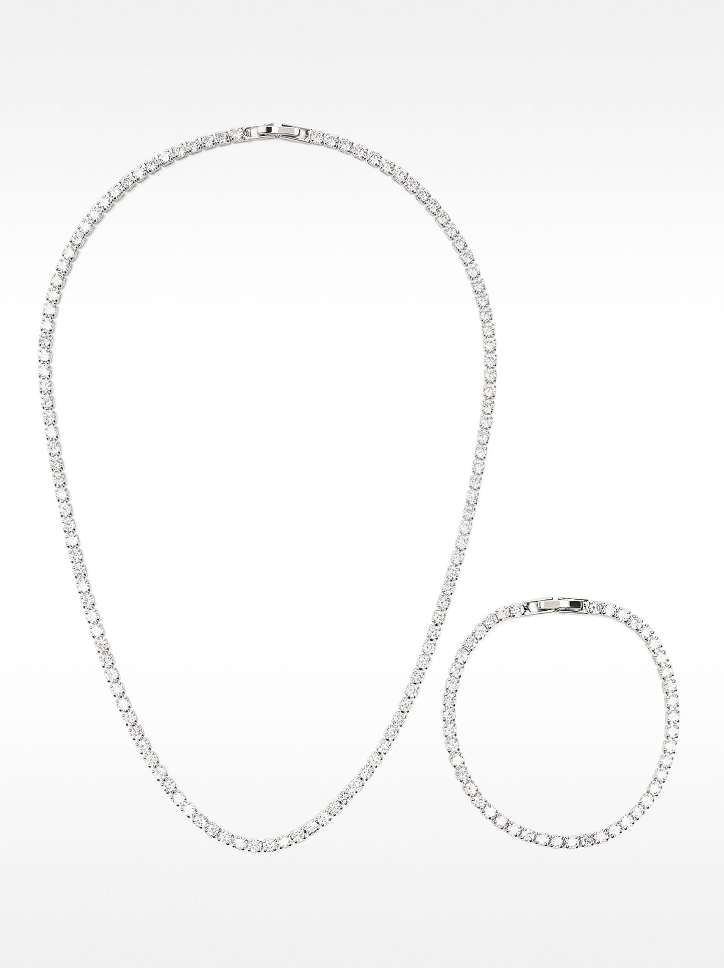 Necklace And Bracelet Set With Zirconia