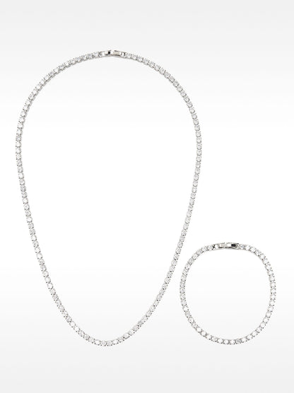 Necklace And Bracelet Set With Zirconia