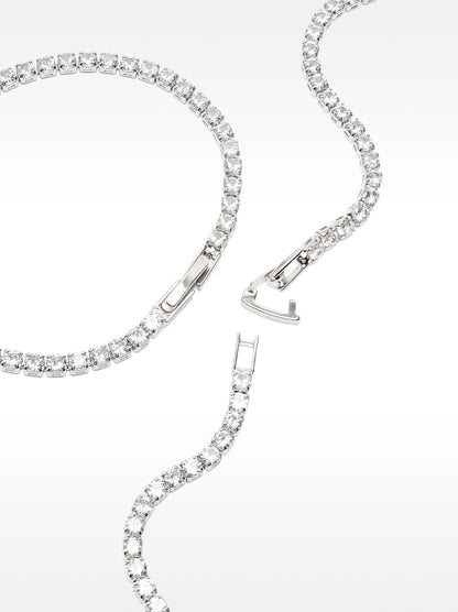 Necklace And Bracelet Set With Zirconia