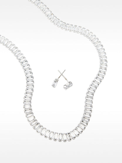 Necklace And Earrings Set With Zirconia