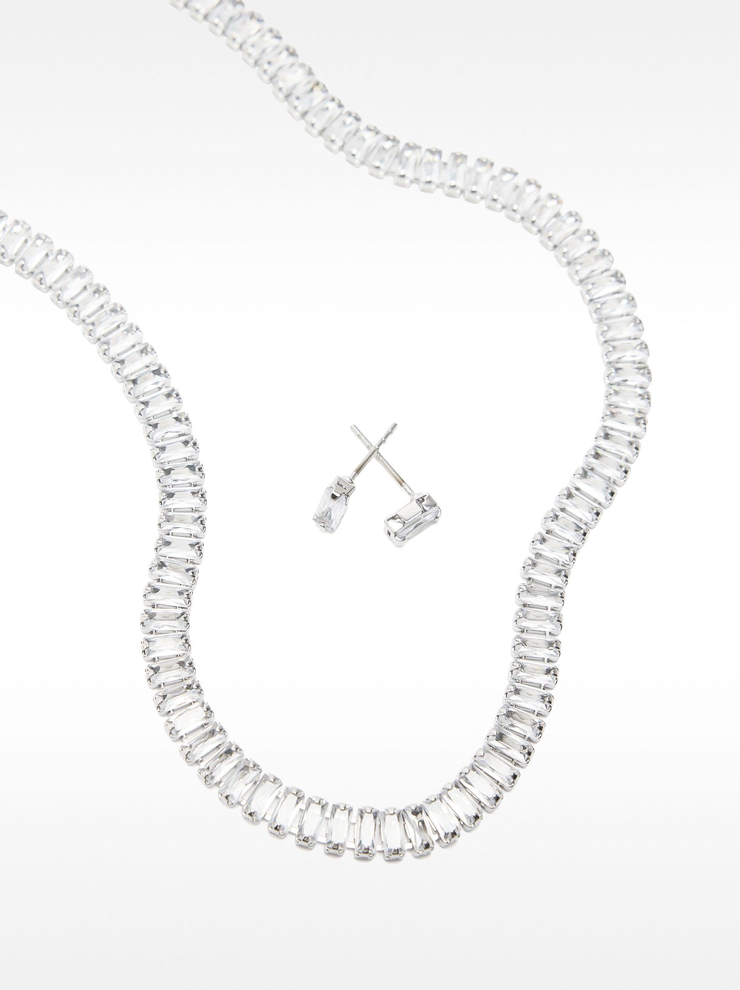 Necklace And Earrings Set With Zirconia