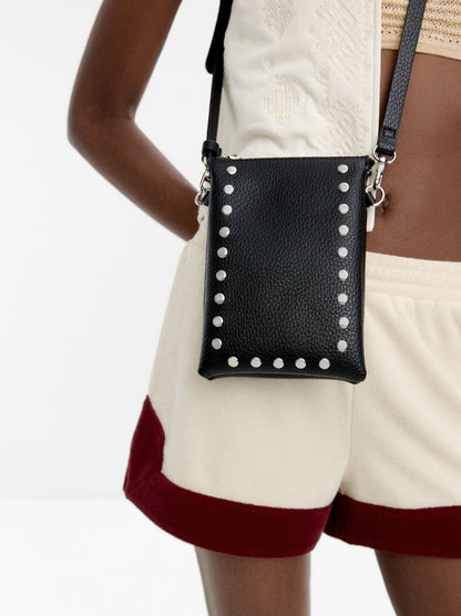 Double Crossbody Bag With Studs