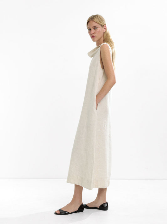 Midi Dress With 100% Linen