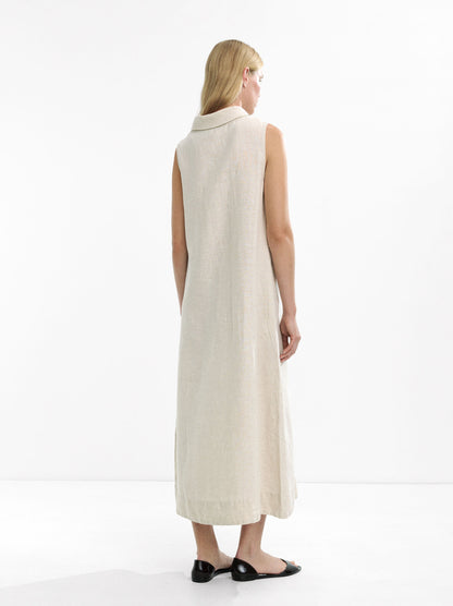Midi Dress With 100% Linen
