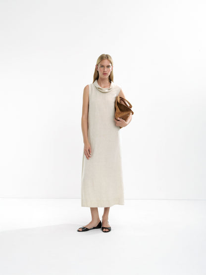 Midi Dress With 100% Linen