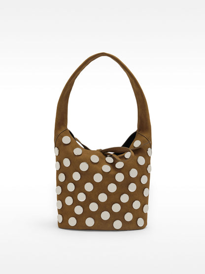 Faux Leather Studded Shoulder Bag