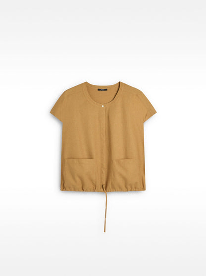 Short-Sleeved Shirt With Linen