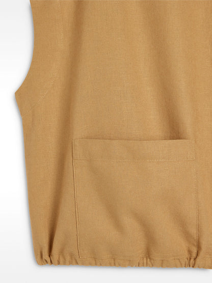 Short-Sleeved Shirt With Linen