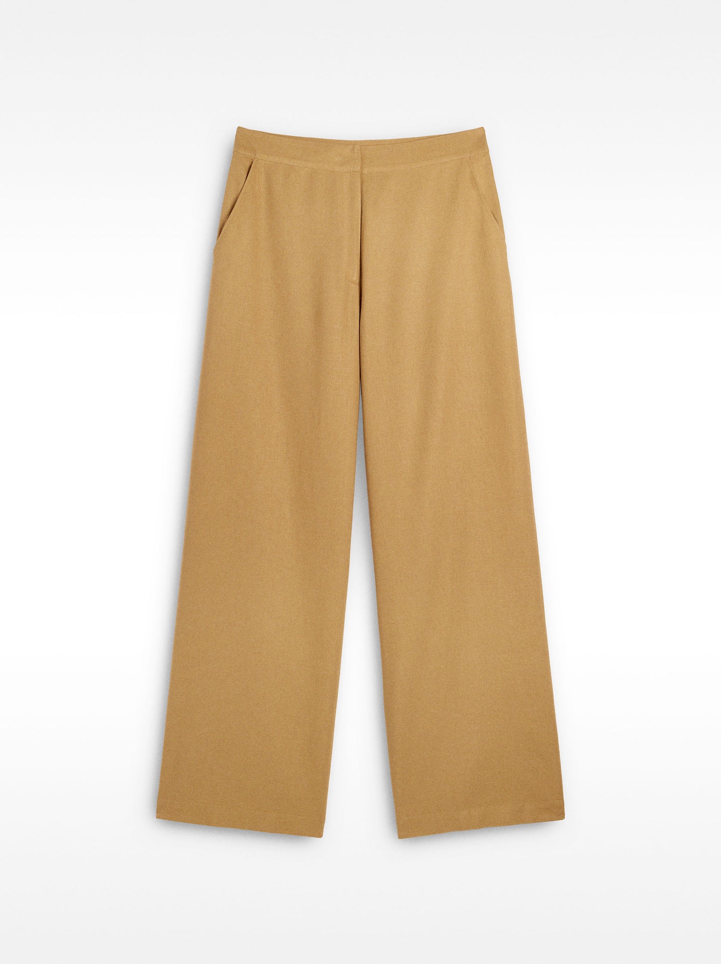 Straight Trousers With Linen