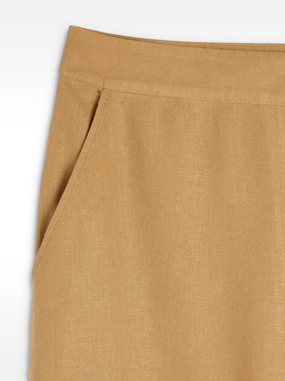 Straight Trousers With Linen