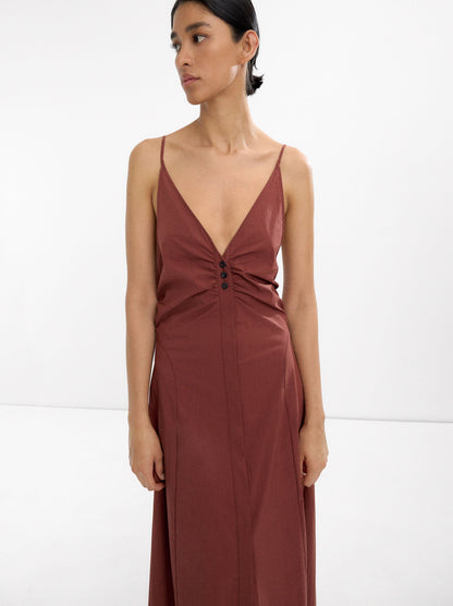 Long Cotton Dress With Straps