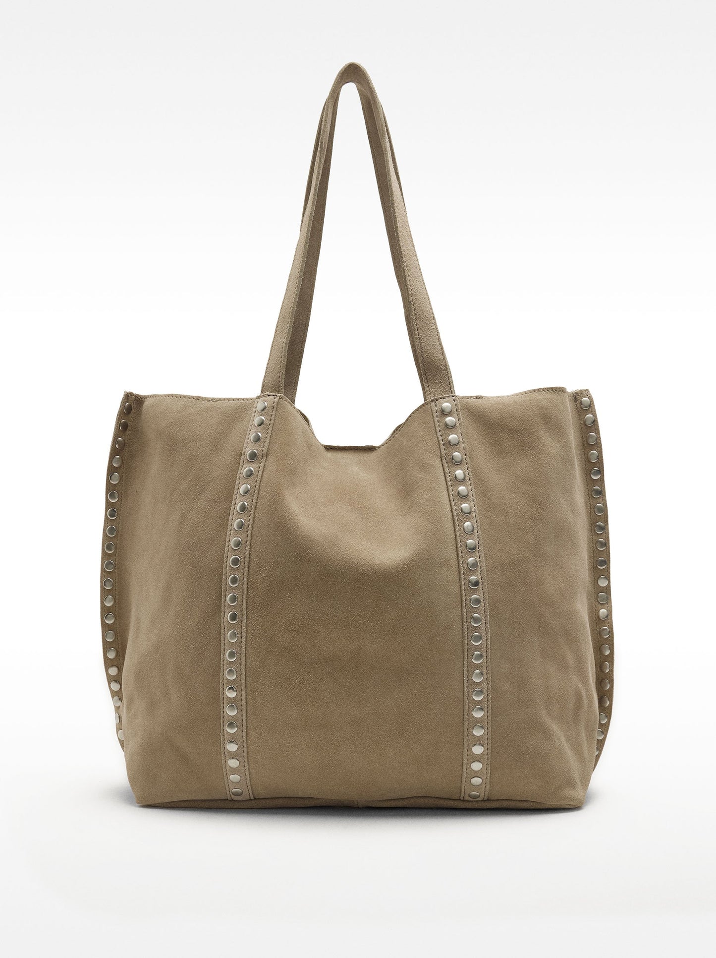 Leather Shopper Bag With Studs
