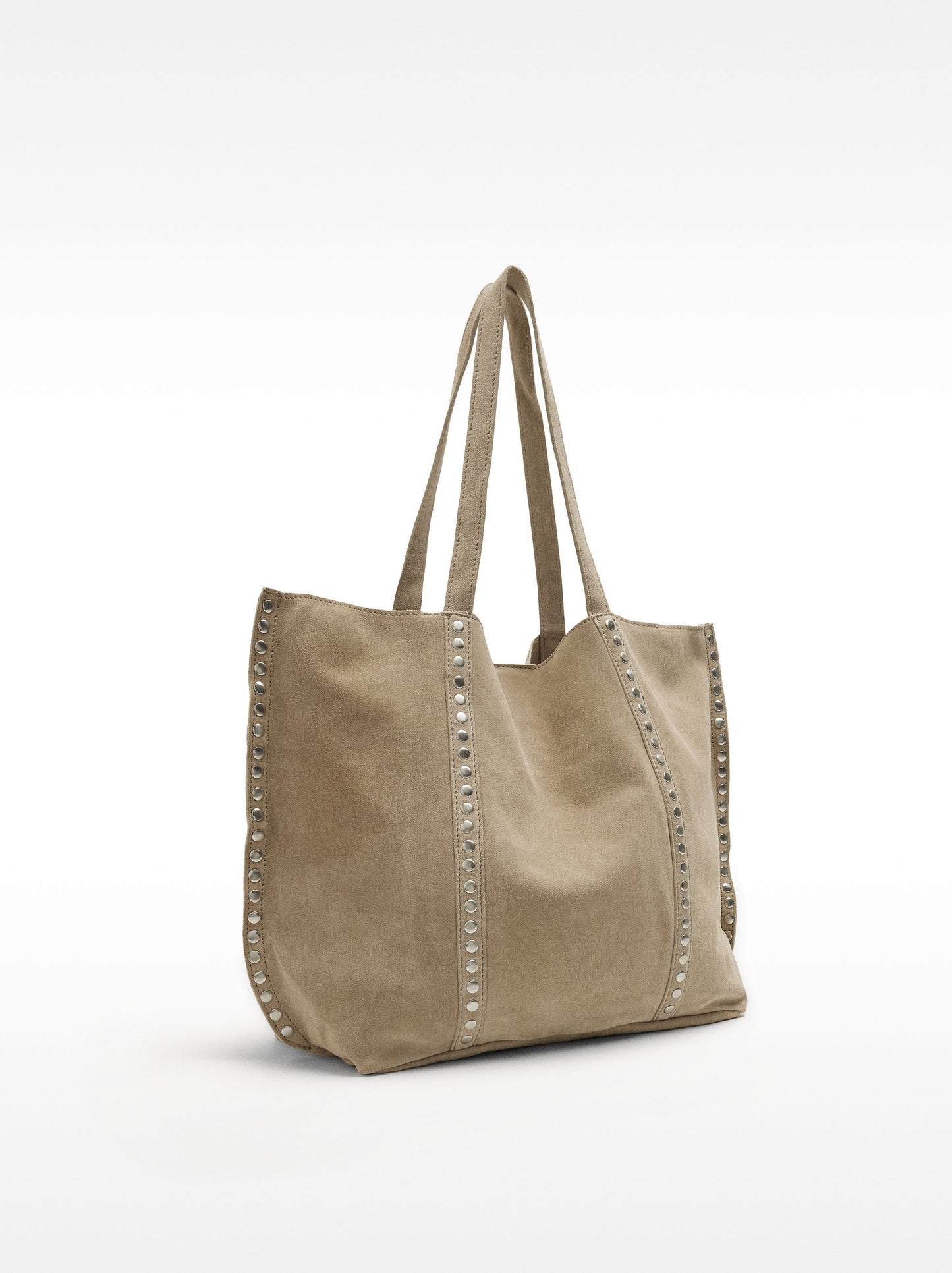 Leather Shopper Bag With Studs