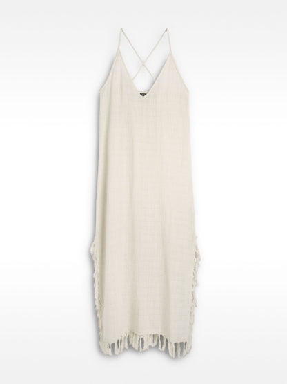 Long Dress Made Of Cotton With Linen