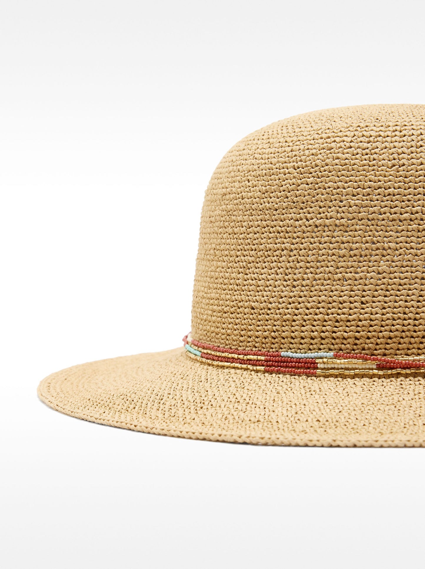 Raffia Effect Hat With Tie Straps