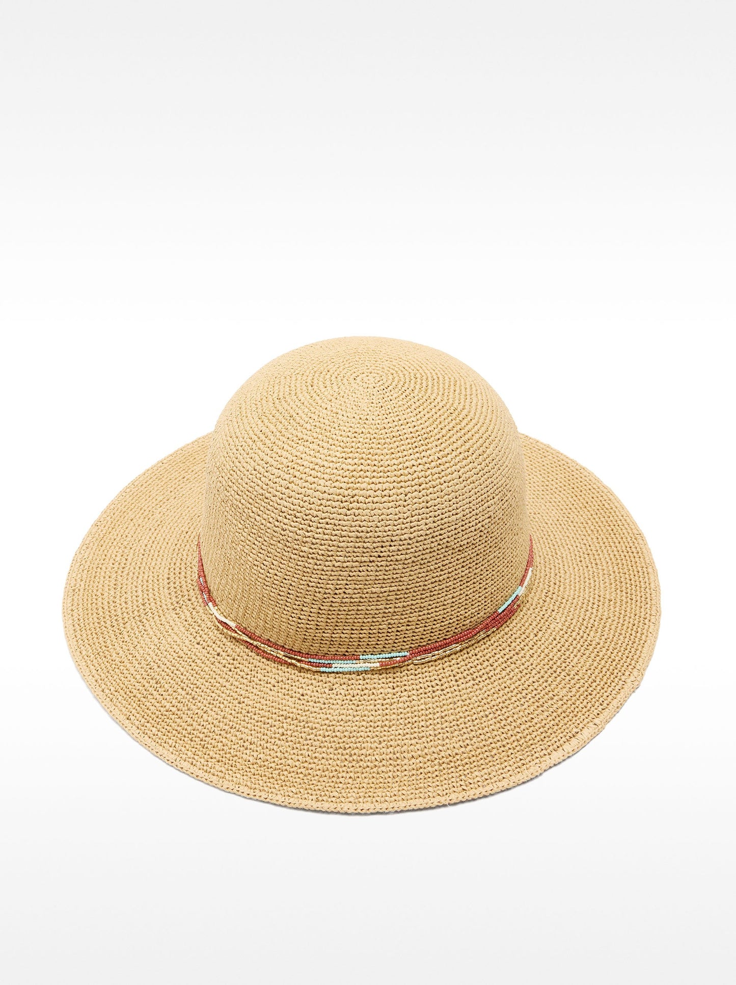 Raffia Effect Hat With Tie Straps