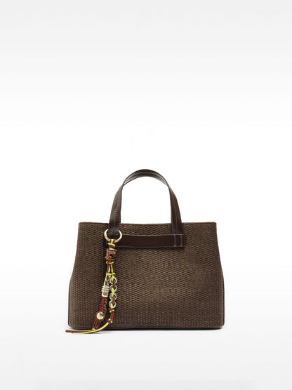 Tote Bag Straw Effect With Strap