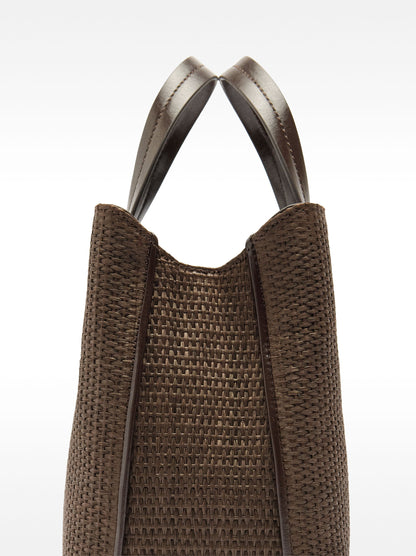 Tote Bag Straw Effect With Strap