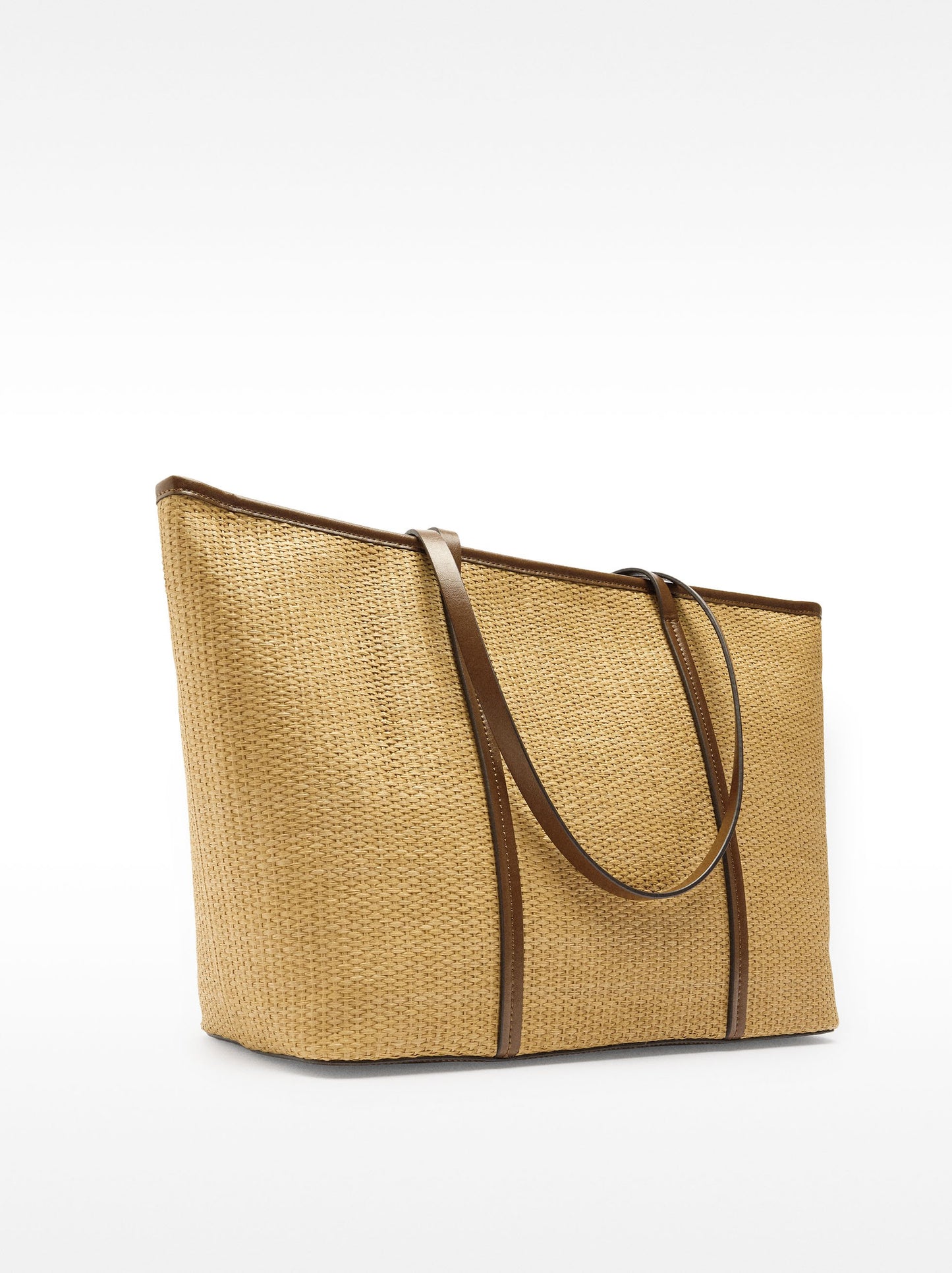 Shopper Bag With Straw Effect With Pendant