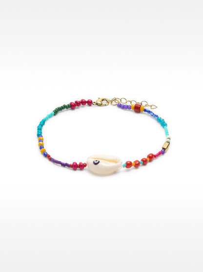 Multicolor Anklet With Shell