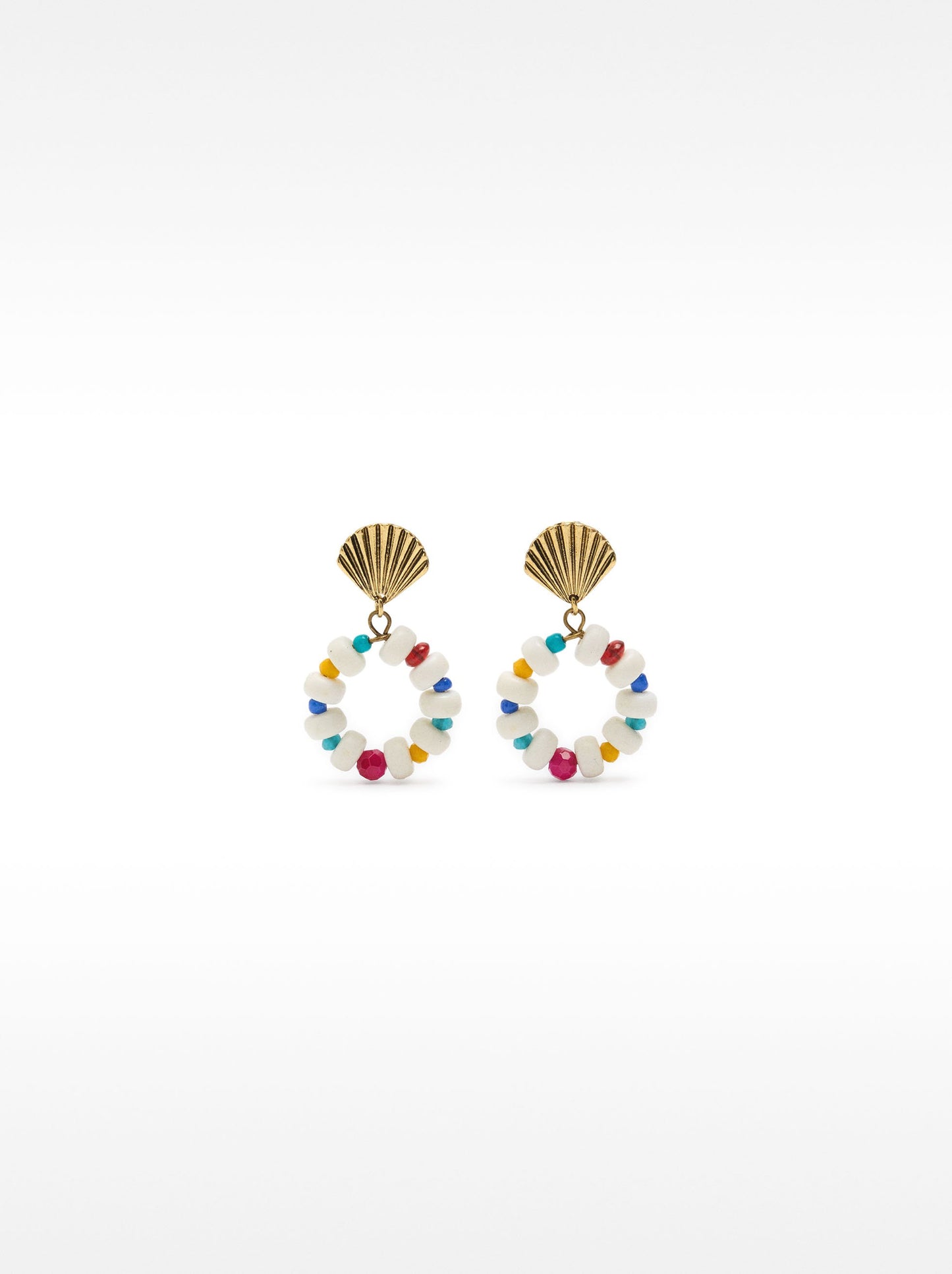 Earrings With Multicolor Beads