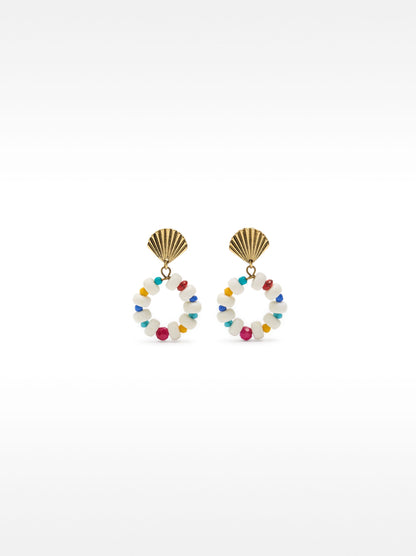 Earrings With Multicolor Beads