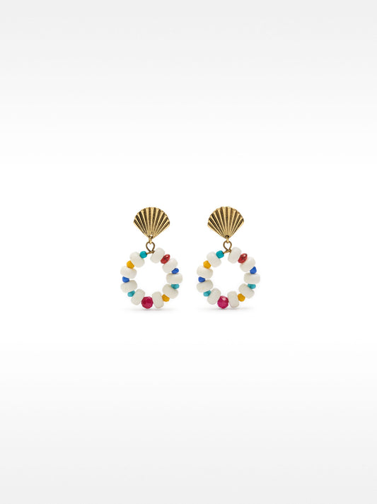Earrings With Multicolor Beads