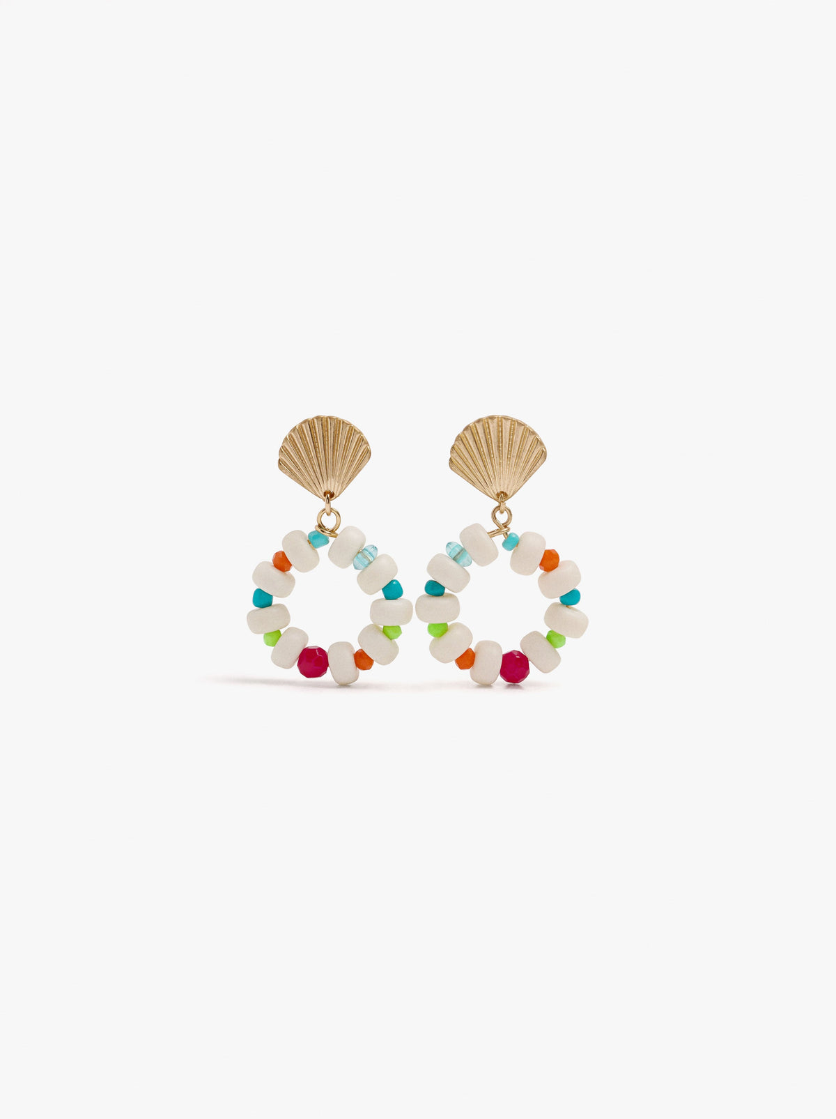 Earrings With Multicolor Beads