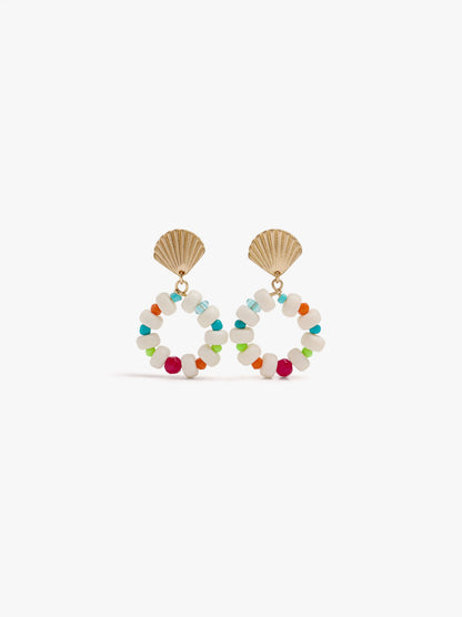 Earrings With Multicolor Beads