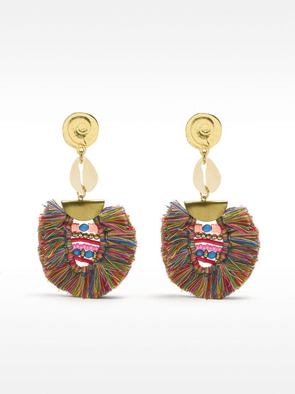Earrings With Multicolor Fringes