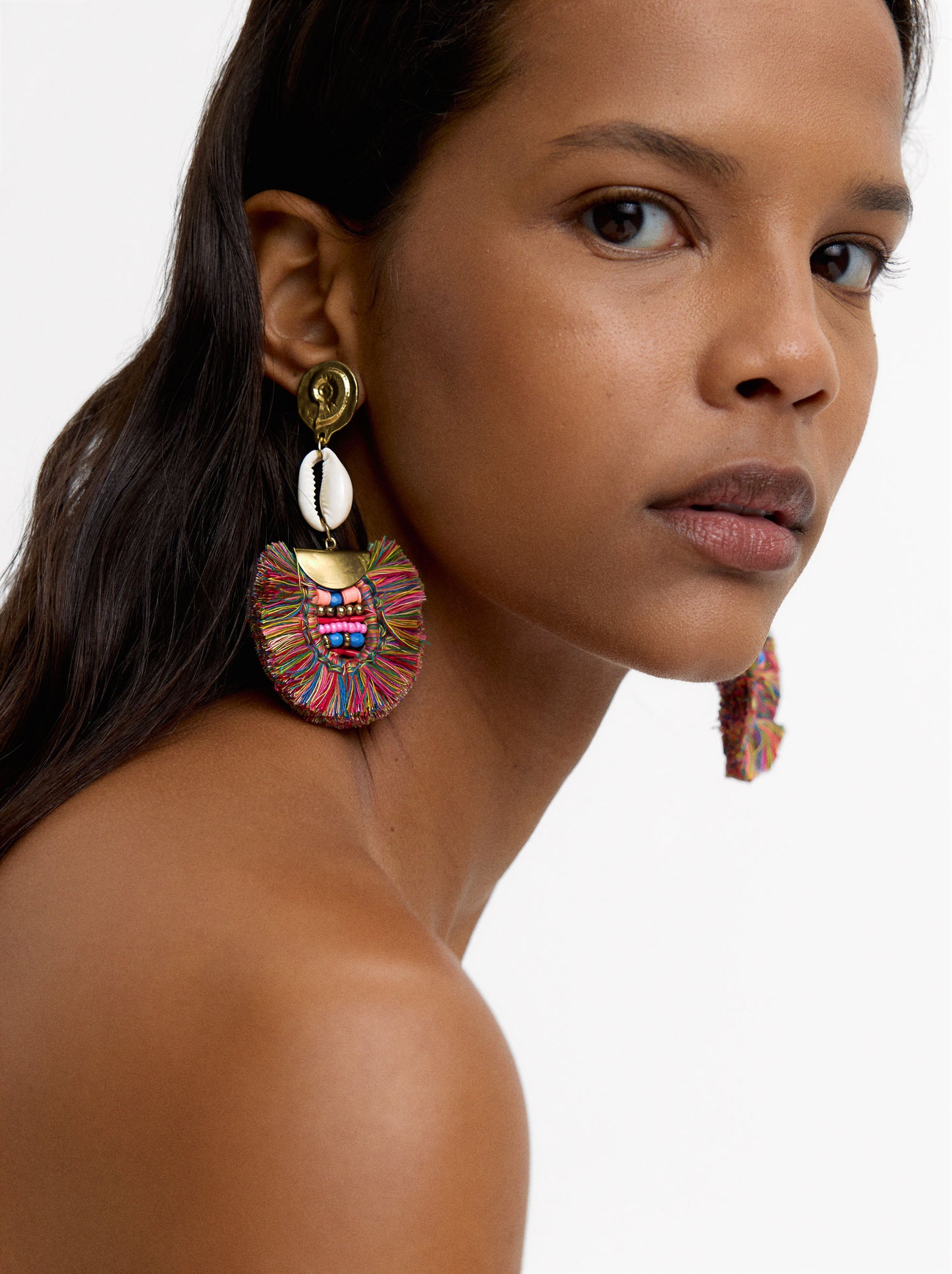 Earrings With Multicolor Fringes