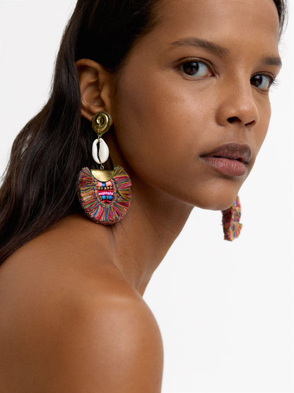 Earrings With Multicolor Fringes
