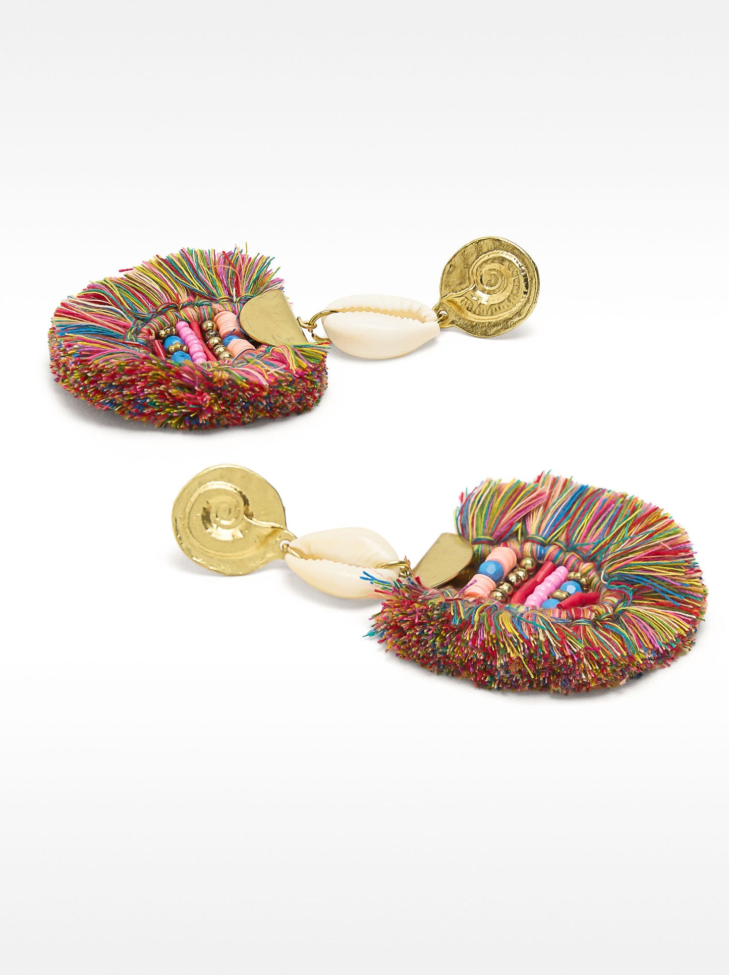 Earrings With Multicolor Fringes