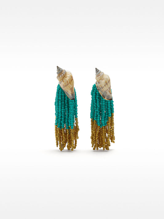 Shell Earrings With Beads