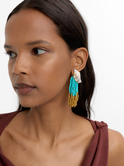 Shell Earrings With Beads