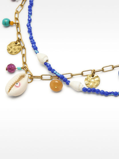 Anklet Set With Shells And Beads