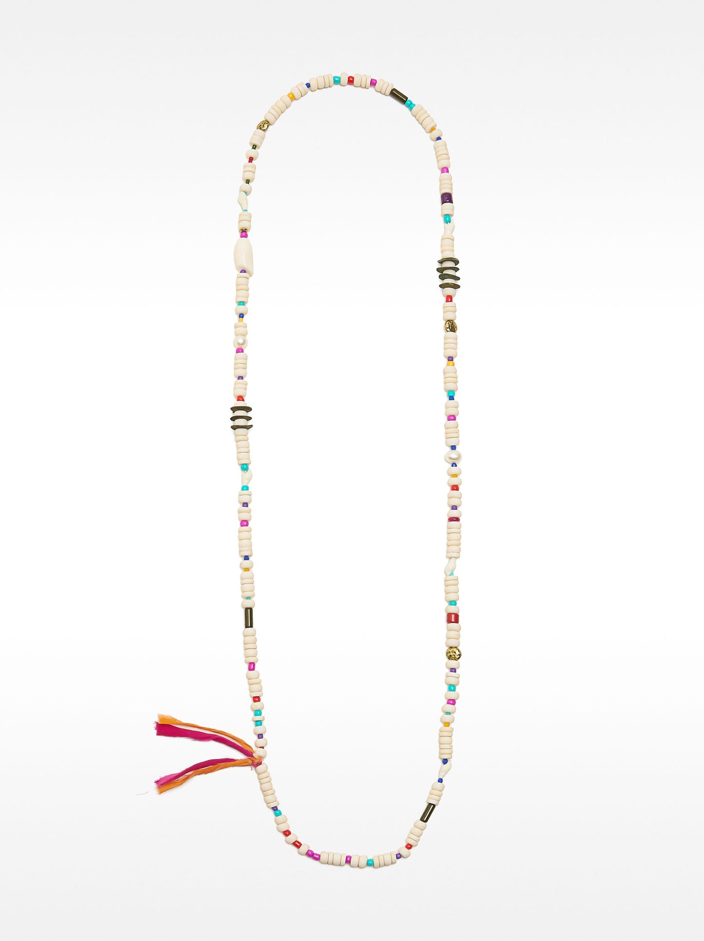Long Necklace With Multicolor Beads