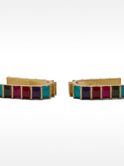 Hoop Earrings With Enamel