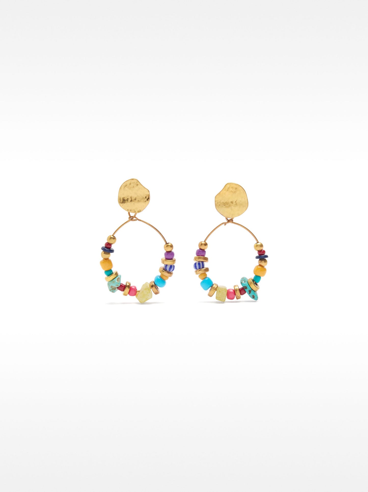 Hoop Earrings With Multicolor Beads